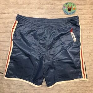 Nike Basketball Shorts Mens Medium Red White Blue Satin Silkies Vintage Y2K 90s